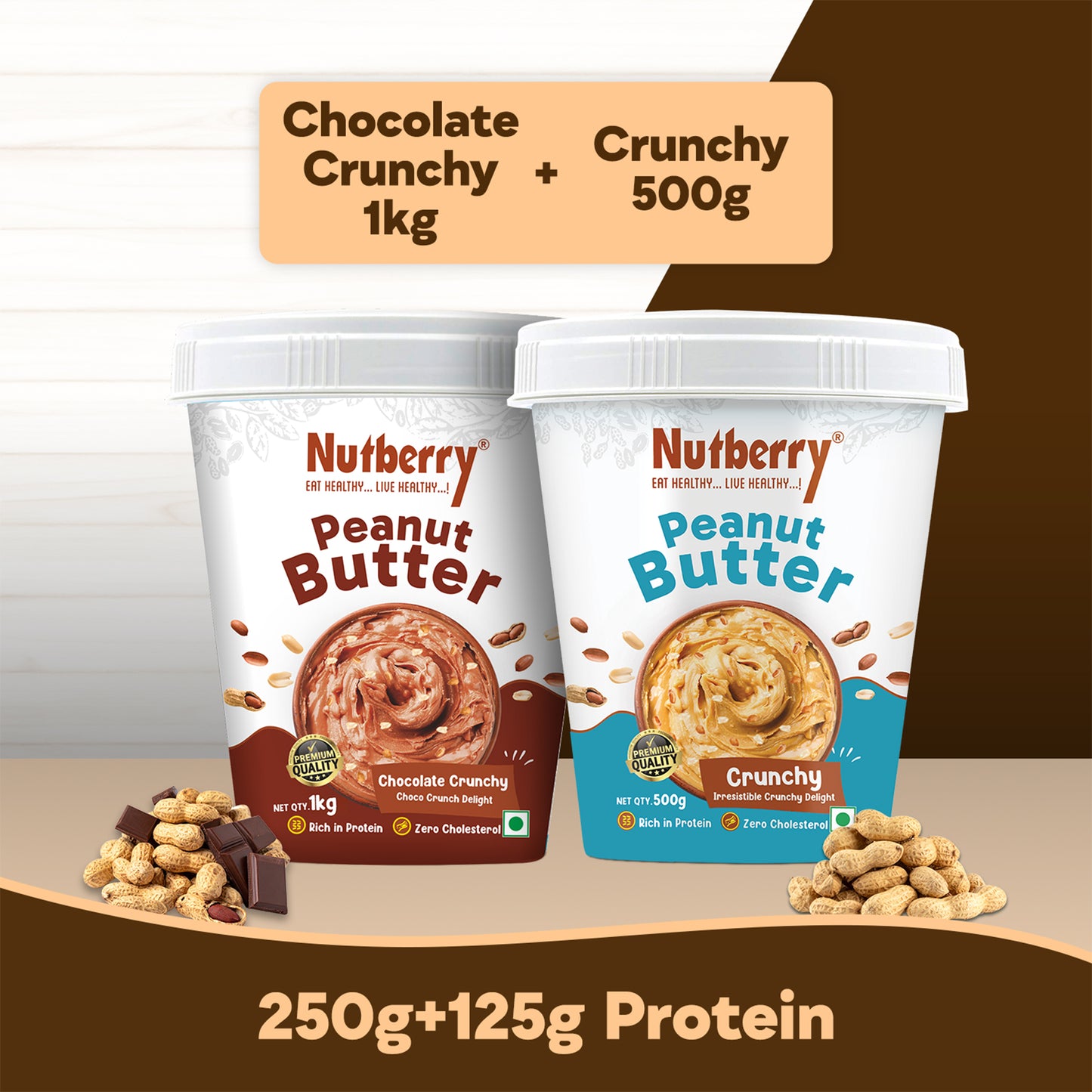 CHOCOLATE CRUNCHY 1KG + CRUNCHY 500G