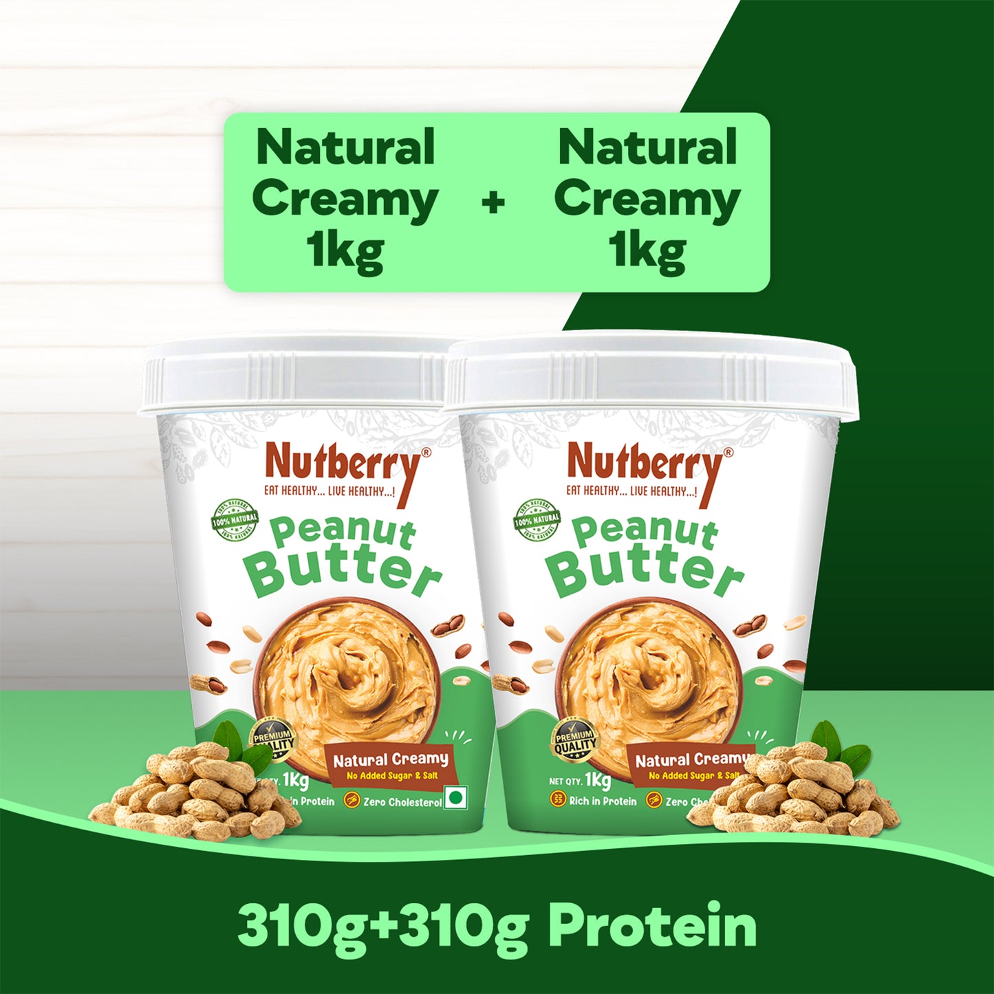 NATURAL CREAMY 1 KG+1 KG - COMBO