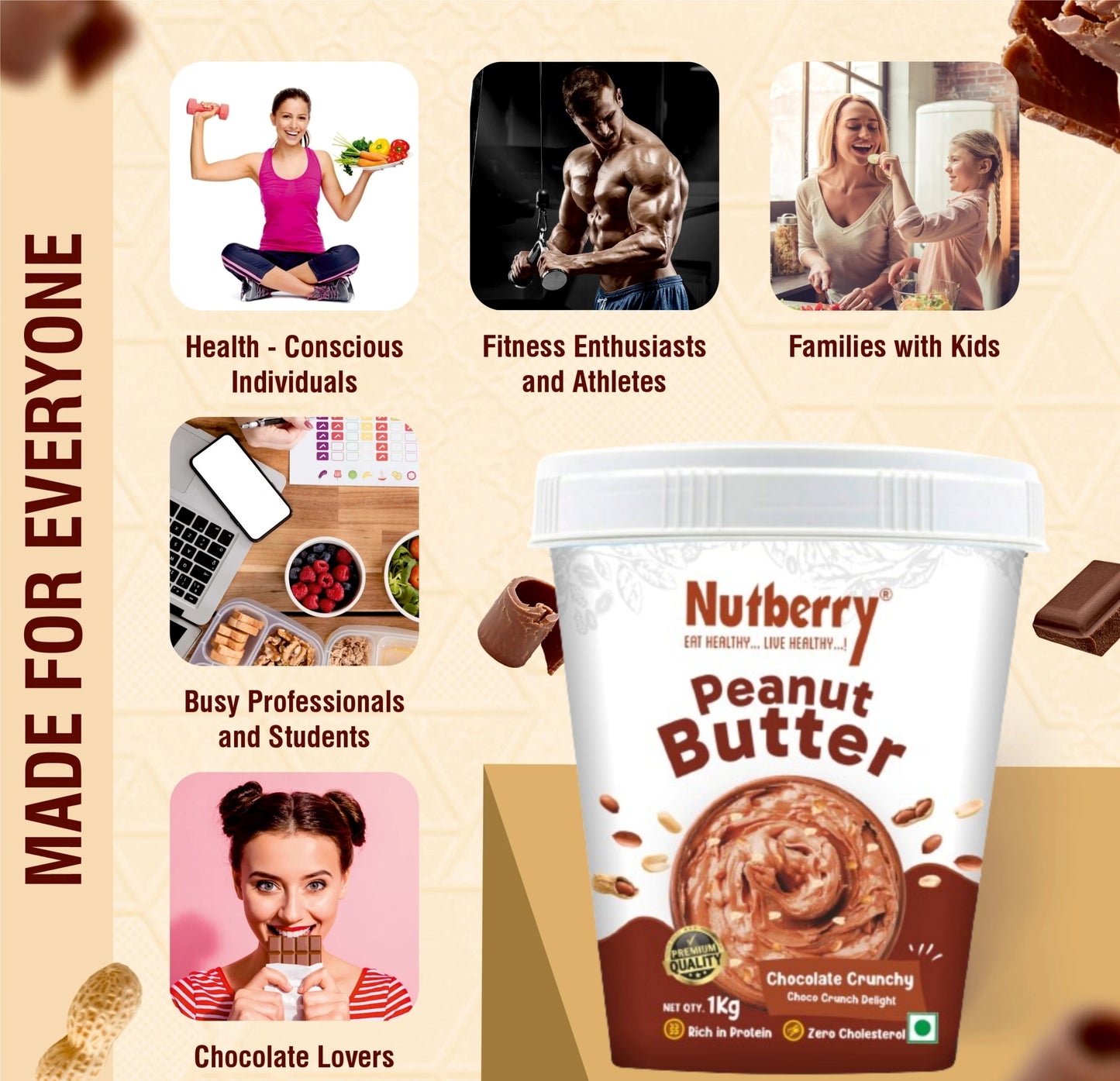 CHOCOLATE CRUNCHY 1 KG+1KG - COMBO PACK !!