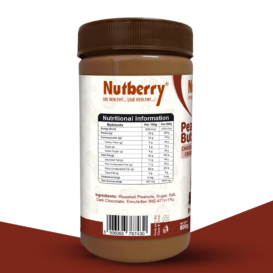 NUTBERRY PEANUT BUTTER CHOCOLATE CRUNCHY 800GM