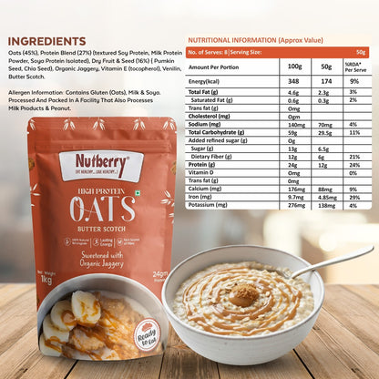 High Protein Oats Butter Scotch 1KG with 240G Protein