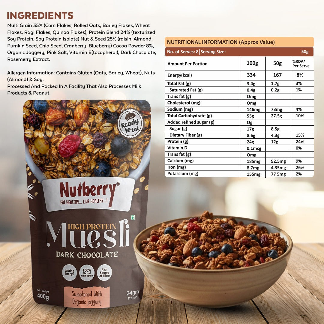 Dark Chocolate Muesli 400gm Get 200gm Creamy FREE
