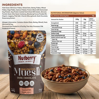 Dark Chocolate Muesli 400gm Get 200gm Creamy FREE