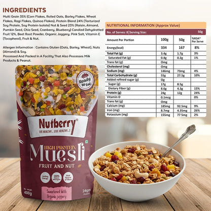 High Protein Muesli Fruit & Nut 400GM