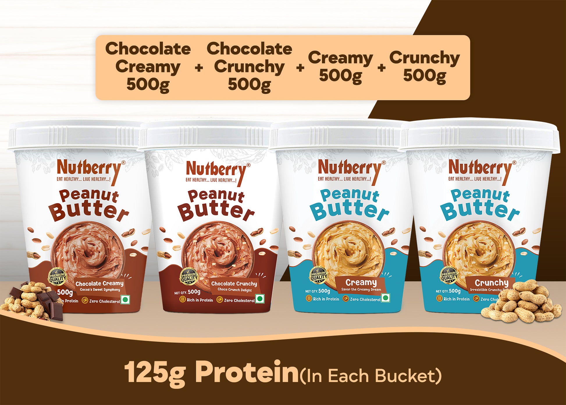 500G ALL FLAVOUR - CHOCO CREAMY+CHOCO CRUNCHY+CLASSIC CREAMY+CLASSIC CRUNCHY