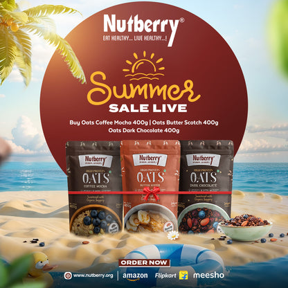 Nutberry Oats Dark Chocolate, Coffee Mocha, and Butter Scotch (400gm 3X)