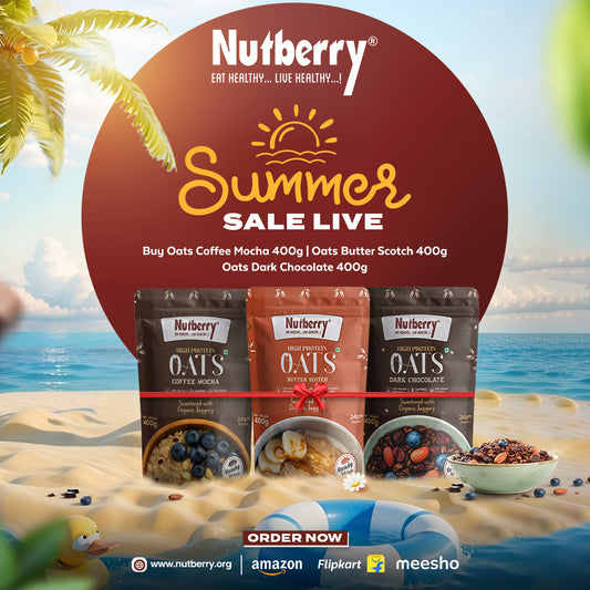 Nutberry Oats Dark Chocolate, Coffee Mocha, and Butter Scotch (400gm 3X)