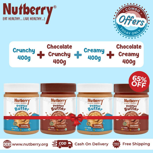 BEST COMBO OFFER 400GM 4 PACK CHOCOLATE CREAMY CRUNCHY AND CLASSIC CREAMY CRUNCHY TOTAL 1600G