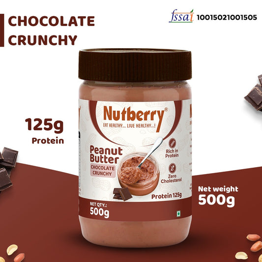 NUTBERRY PEANUT BUTTER CHOCOLATE CRUNCHY 500GM JAR
