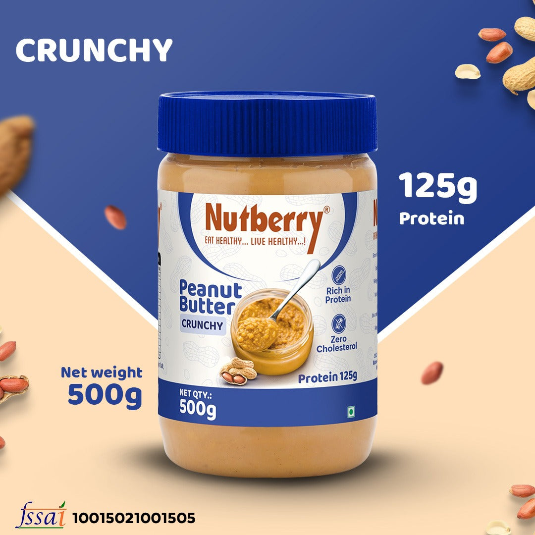 NUTEBRRY PEANUT BUTTER CRUNCHY 500GM