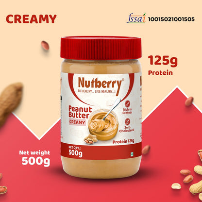 NUTBERRY PEANUT BUTTER CREAMY 500GM