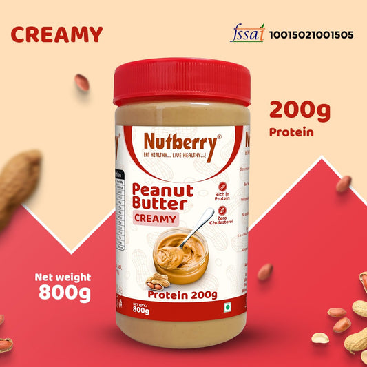 NUTBERRY PEANUT BUTTER CREAMY 800GM
