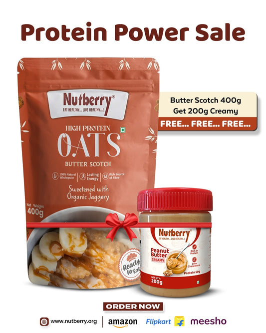 High Protein Oats Butter Scotch 400g Get Creamy 200g peanut butter free