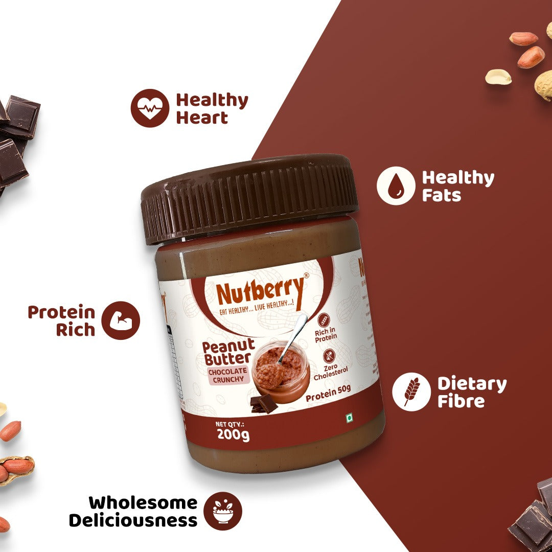 NUTBERRY PEANUT BUTTER CHOCOLATE CRUNCHY 200GM