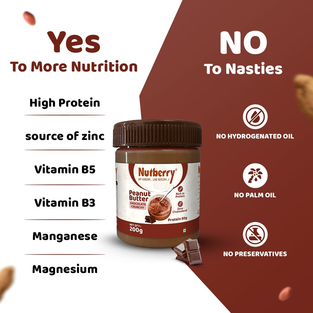 NUTBERRY PEANUT BUTTER CHOCOLATE CRUNCHY 200GM