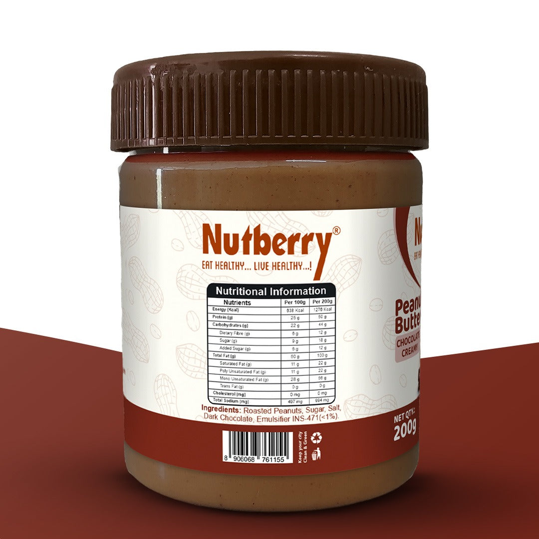 NUTBERRY PEANUT BUTTER CHOCOLATE CRUNCHY 200GM