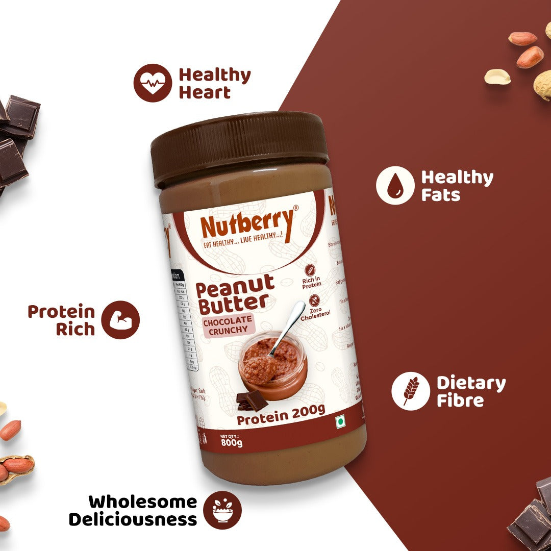NUTBERRY PEANUT BUTTER CHOCOLATE CRUNCHY 800GM