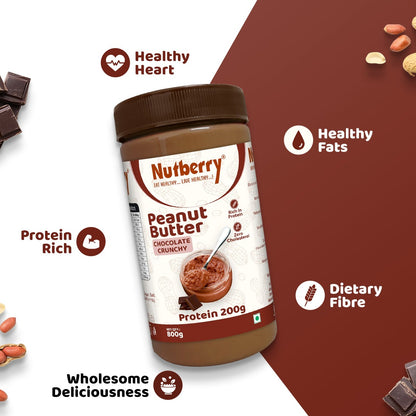 NUTBERRY PEANUT BUTTER CHOCOLATE CRUNCHY 800GM