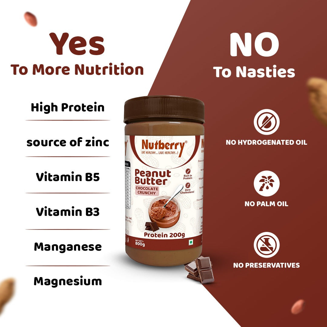 NUTBERRY PEANUT BUTTER CHOCOLATE CRUNCHY 800GM