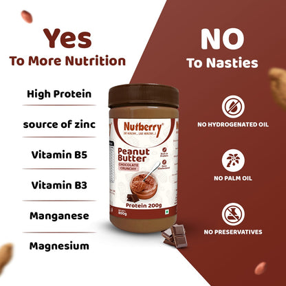NUTBERRY PEANUT BUTTER CHOCOLATE CRUNCHY 800GM