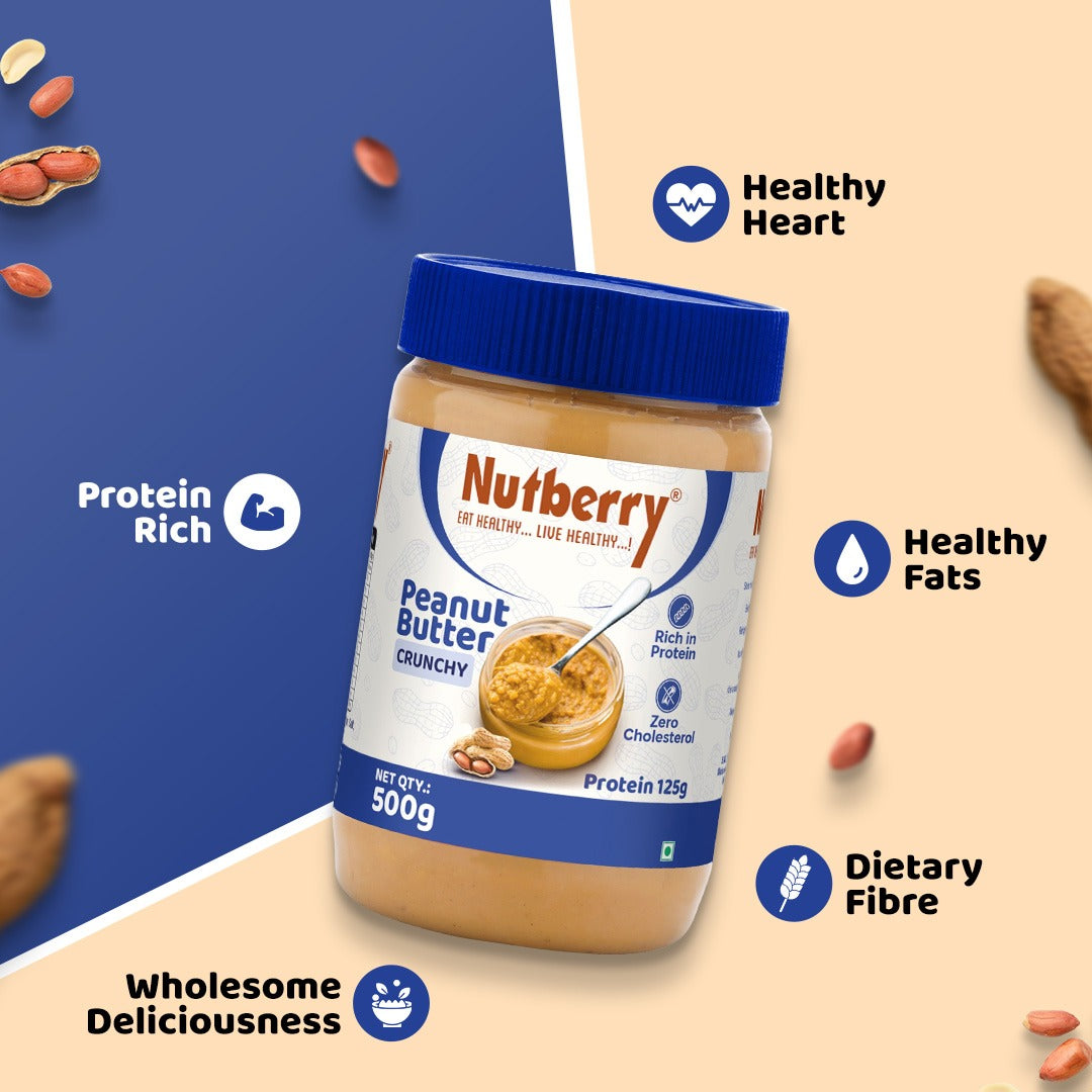 NUTEBRRY PEANUT BUTTER CRUNCHY 500GM