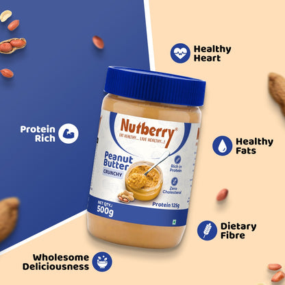 NUTEBRRY PEANUT BUTTER CRUNCHY 500GM