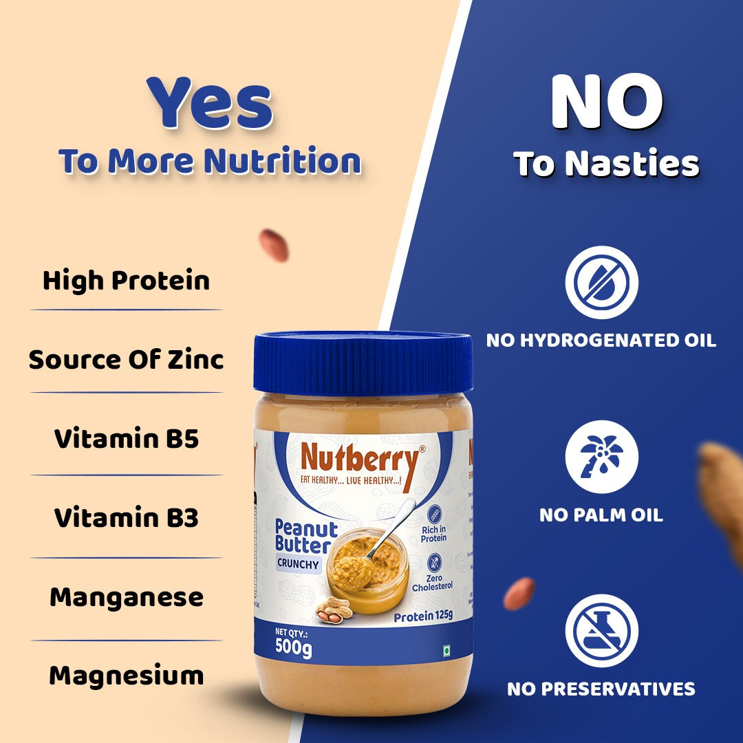 NUTEBRRY PEANUT BUTTER CRUNCHY 500GM