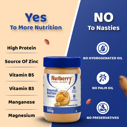NUTEBRRY PEANUT BUTTER CRUNCHY 500GM