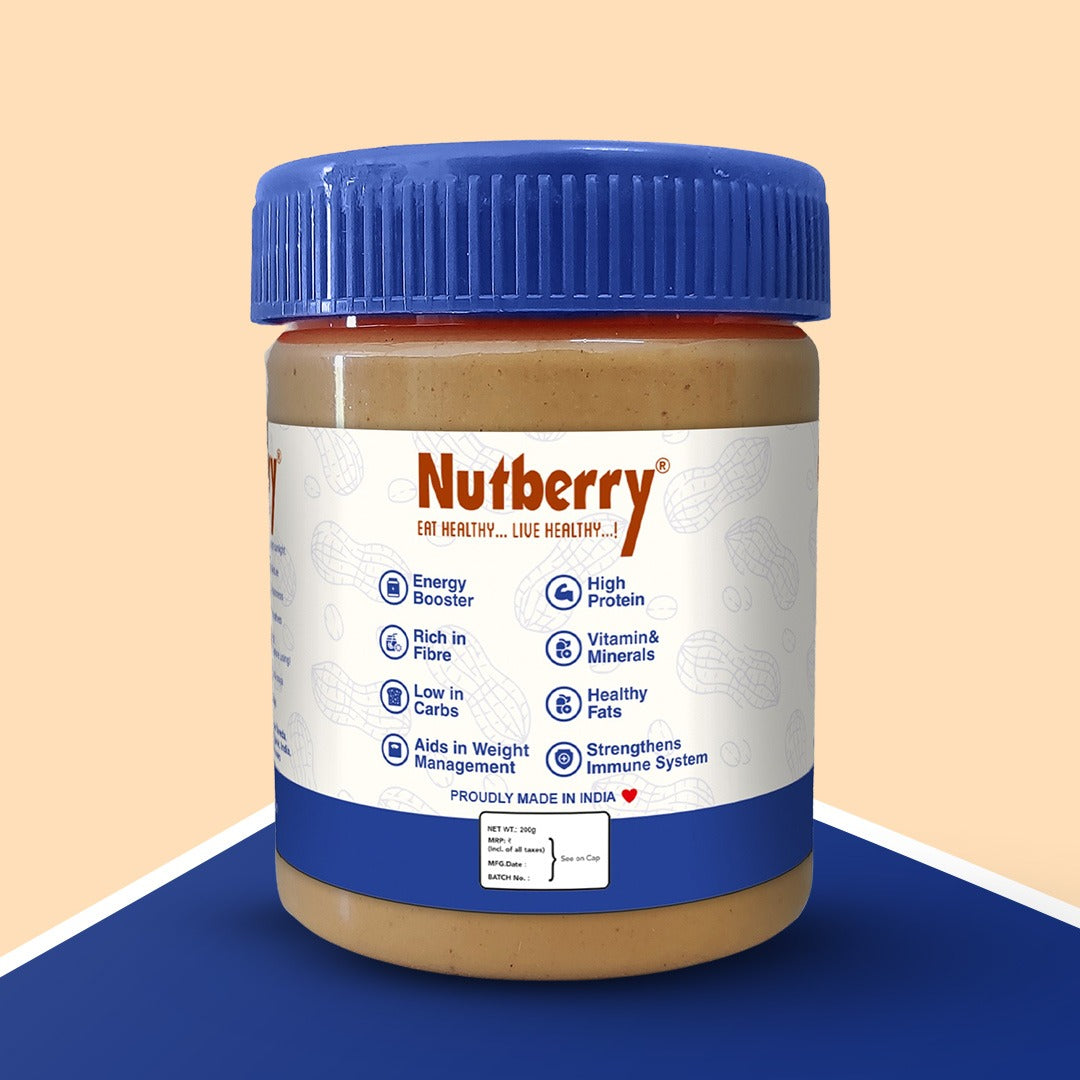 NUTBERRY PEANUT BUTTER CRUNCHY 200GM