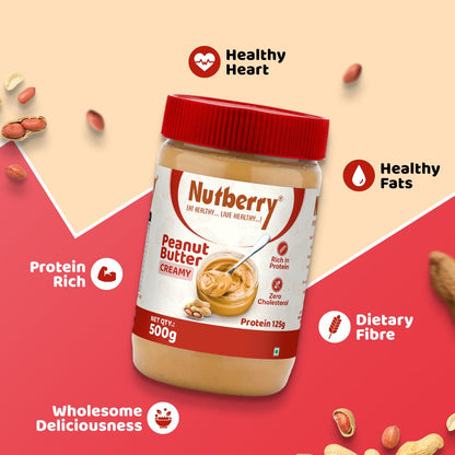 NUTBERRY PEANUT BUTTER CREAMY 500GM