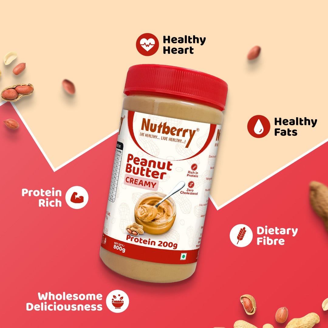 NUTBERRY PEANUT BUTTER CREAMY 800GM