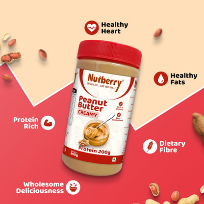 NUTBERRY PEANUT BUTTER CREAMY 800GM