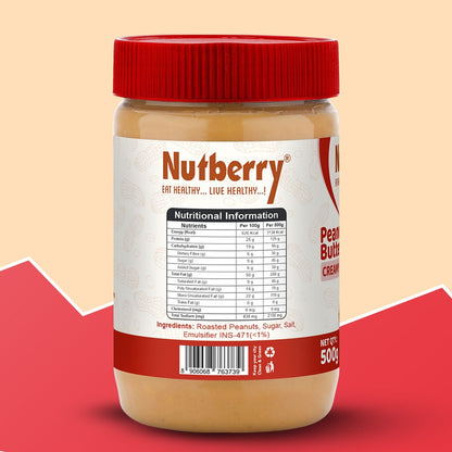 NUTBERRY PEANUT BUTTER CREAMY 500GM