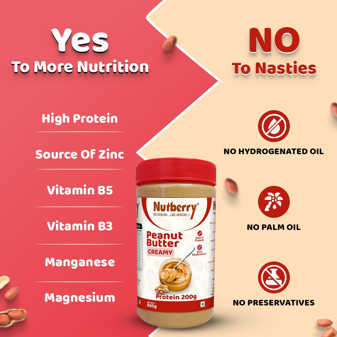 NUTBERRY PEANUT BUTTER CREAMY 800GM