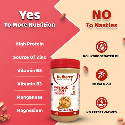 NUTBERRY PEANUT BUTTER CREAMY 800GM