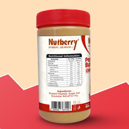 NUTBERRY PEANUT BUTTER CREAMY 800GM