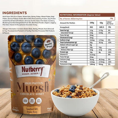 High Protein Muesli Chocolate Honey 800gm